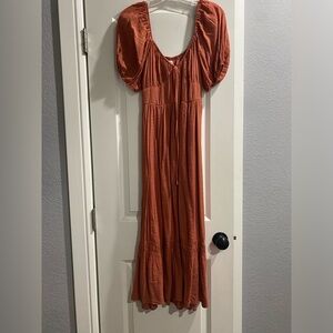 Mittoshop Women’s Burnt Orange Maxi Dress